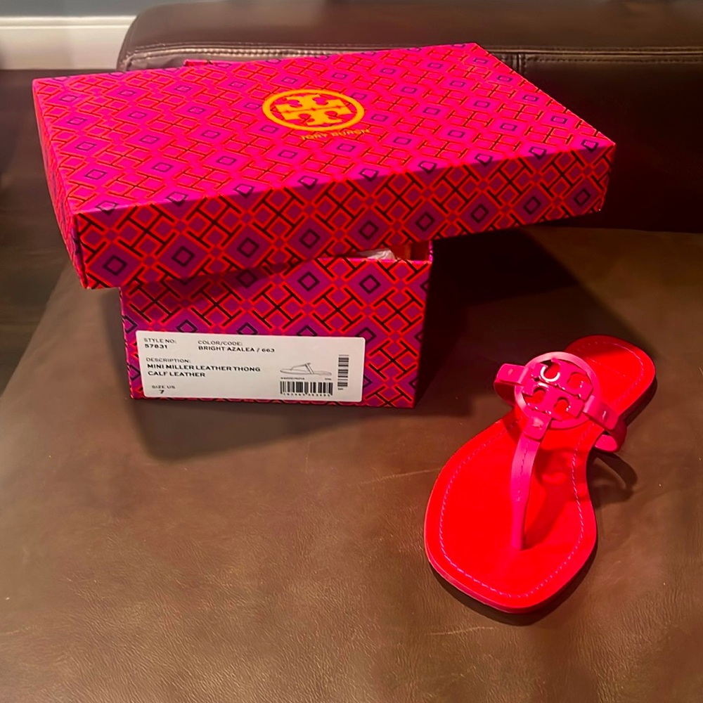 Tory Burch pink mini miller sandals